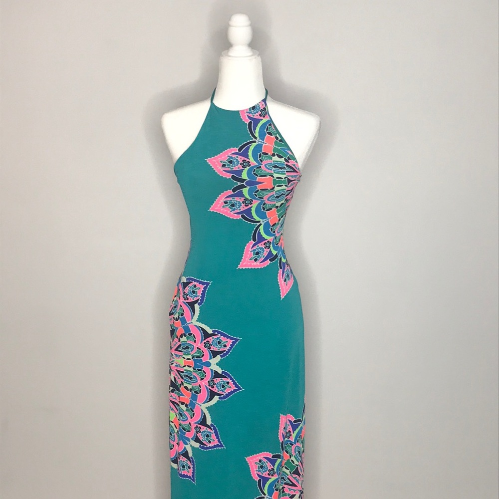 Teal Mandala Maxi Dress
